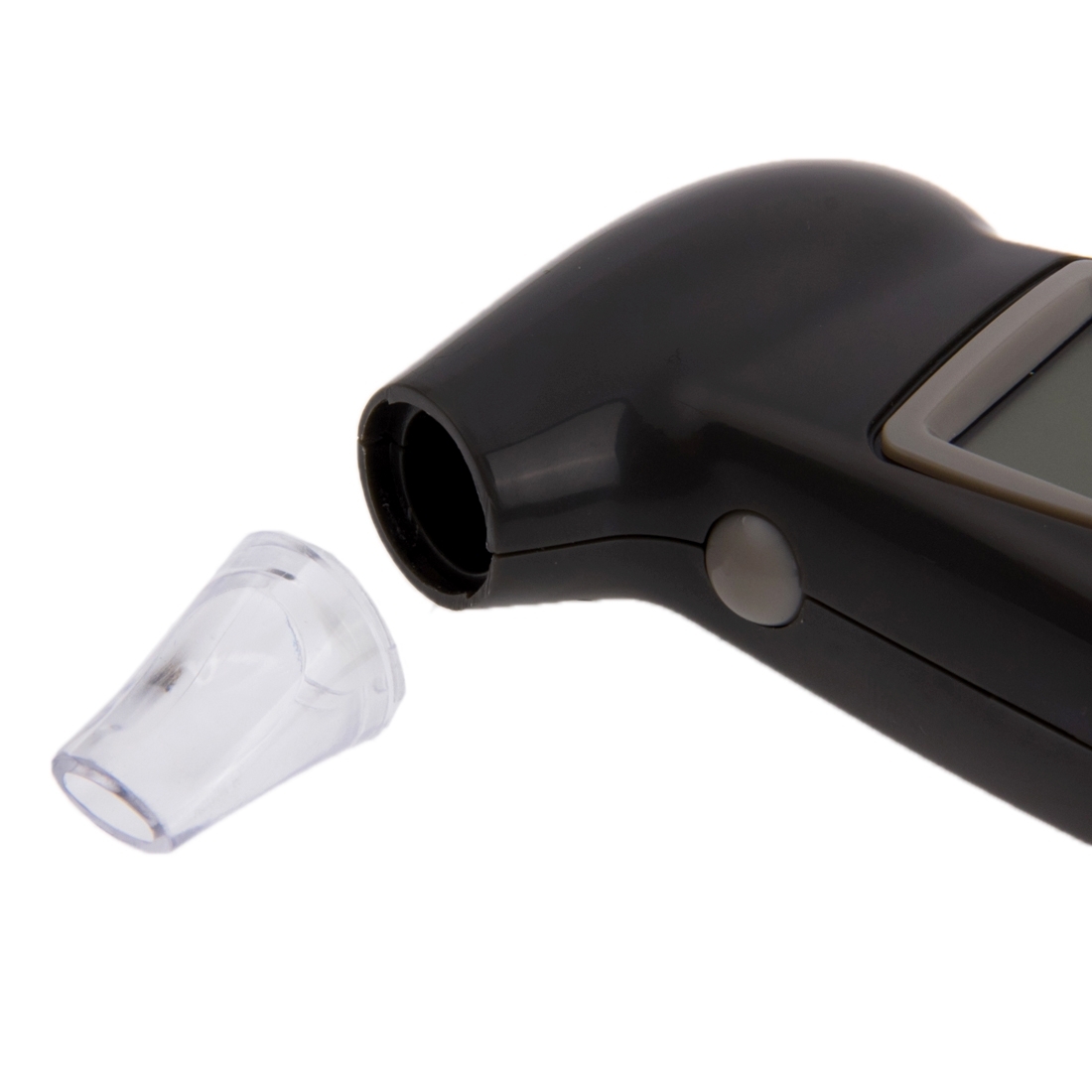 Digitaler LCD Alkohol Tester Atemalkohol Promille Messgerät inkl. 5 Mundstücke Schlüsselanhänger (10cm)