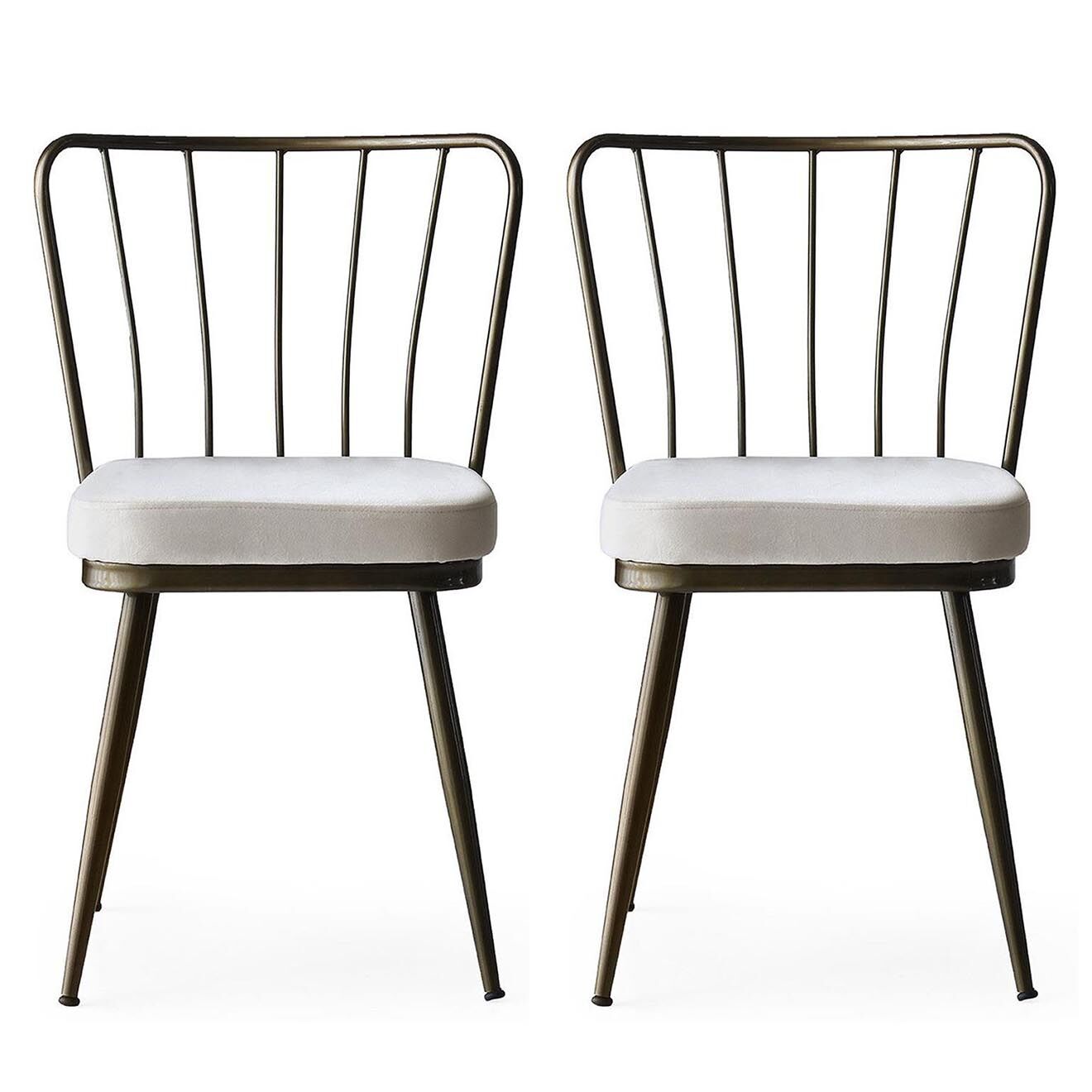 Homitis 2 Chaises Yildiz blanches - 43x82x42 cm