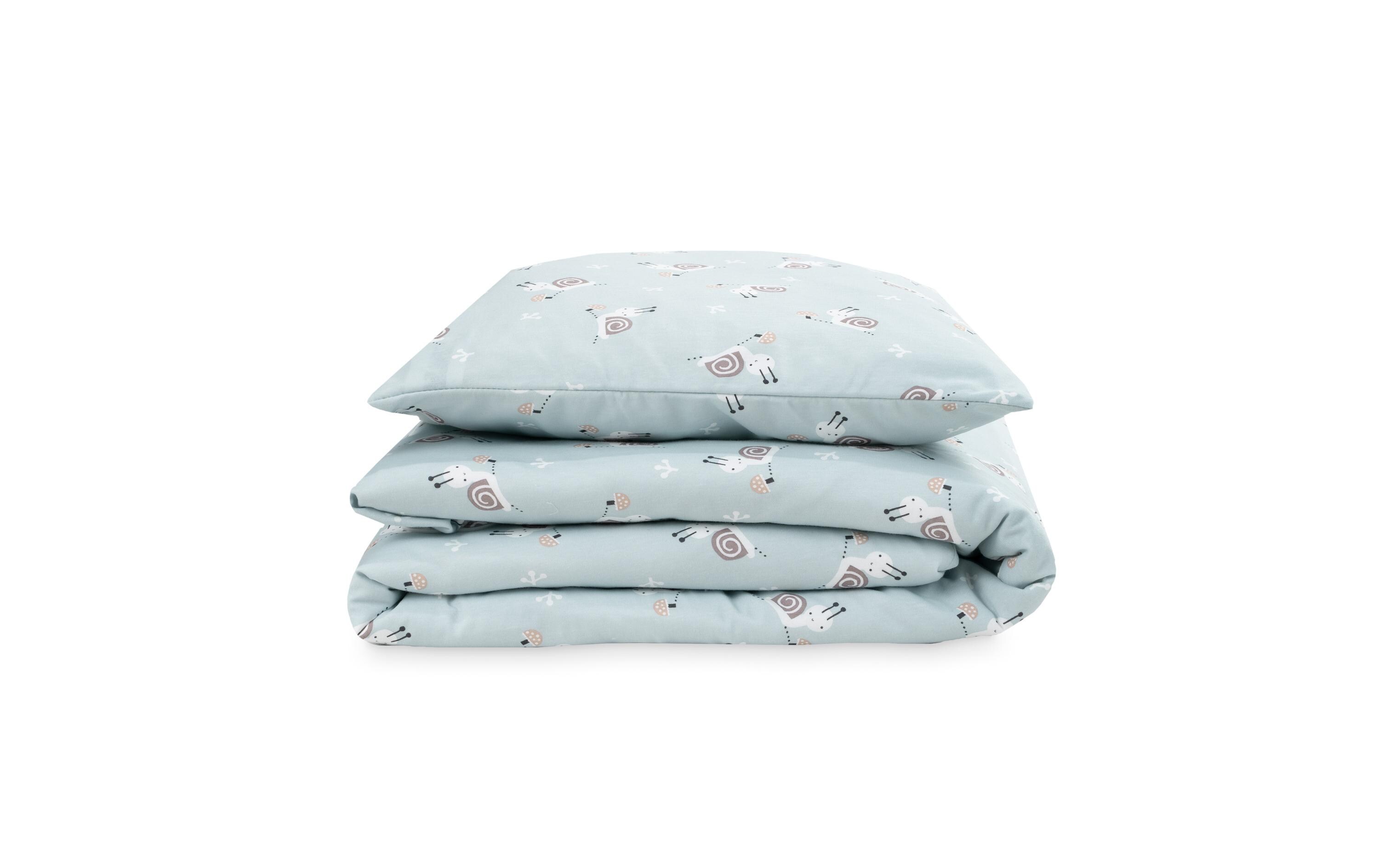 Kinderbettwäsche Jersey Schnecke 100 x 135 + 40 x 60 cmBaby- und Kinderbettwäsche aus 100% Jerseybaumwolle