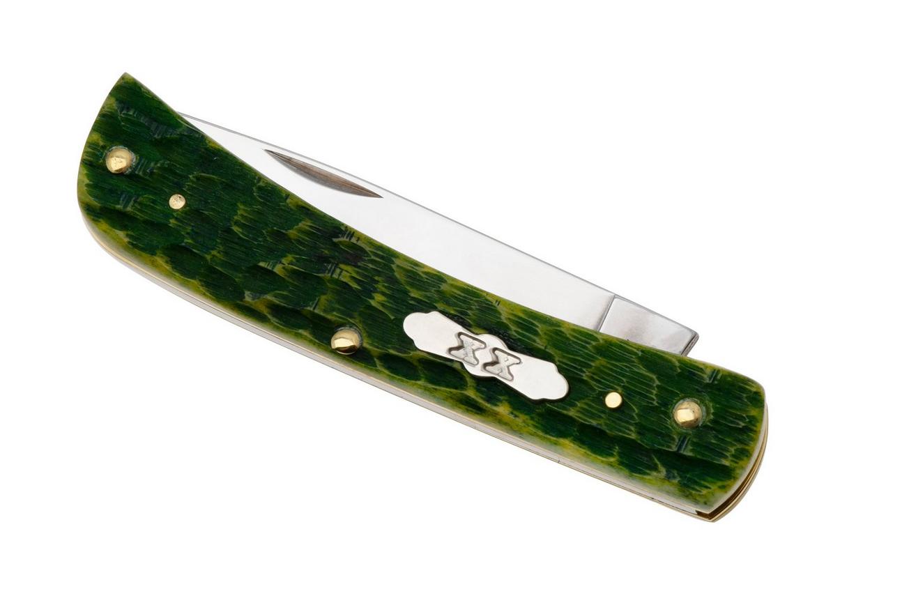 Case Sod Buster Jr 27863, Green Apple Bone, Peach Seed Jig, 6137 SS zakmes