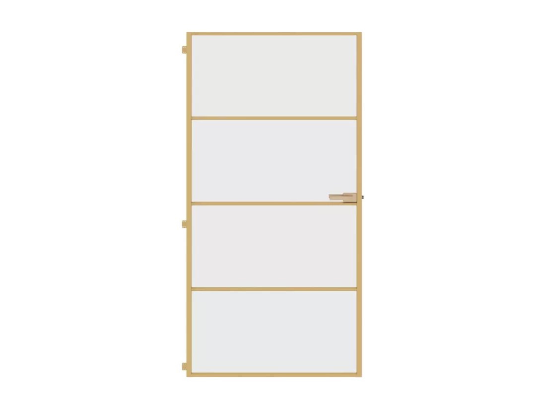 Porte intérieure mince doré verre trempé aluminium