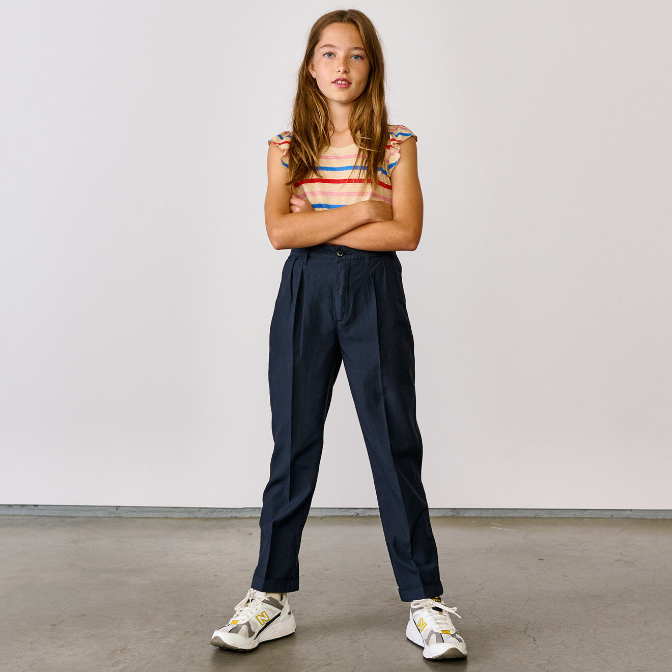 Bellerose Pantalon Peace en Coton mélangé bleu marine