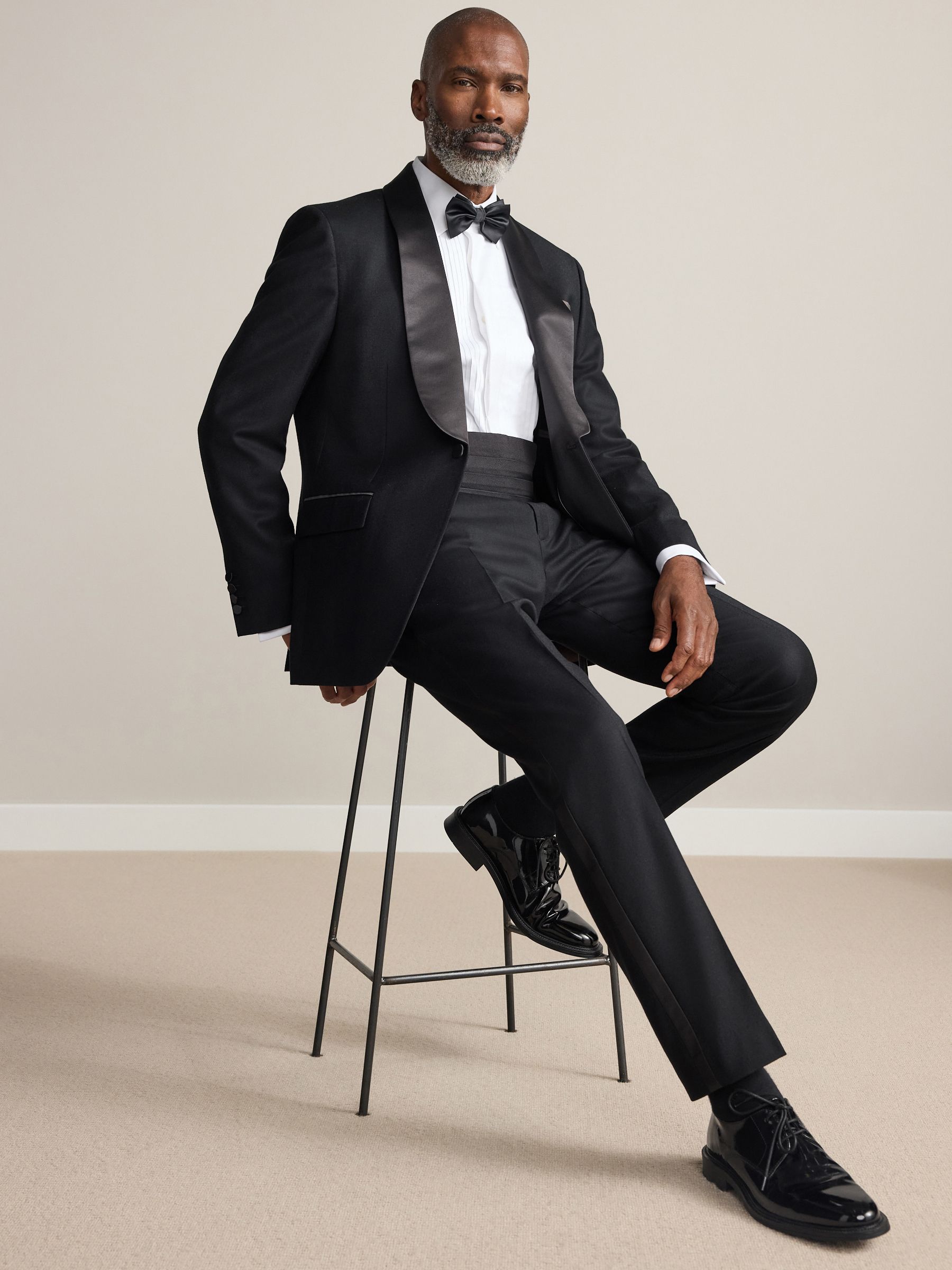 Zwart - Tailored Fit Signature Zignone Wool Cashmere Tuxedo Suit Jacket
