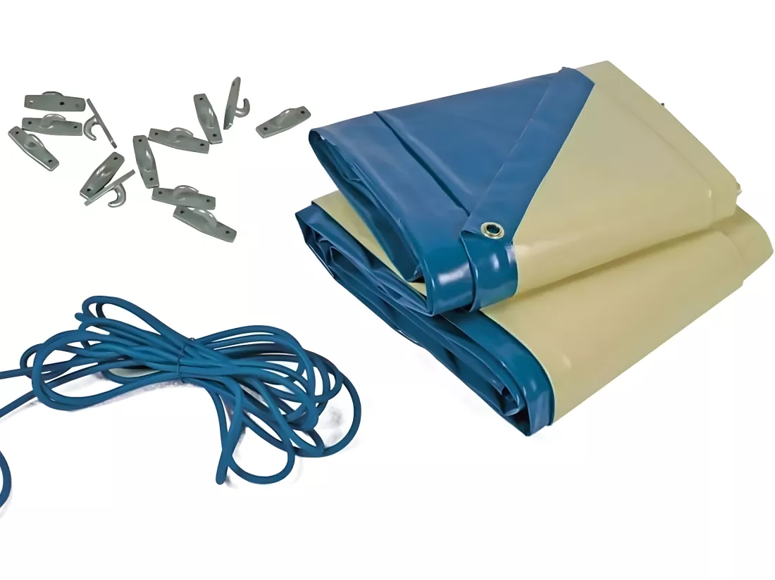 Bâche hiver pour piscine Bogota - 280 gr/m² - bleu