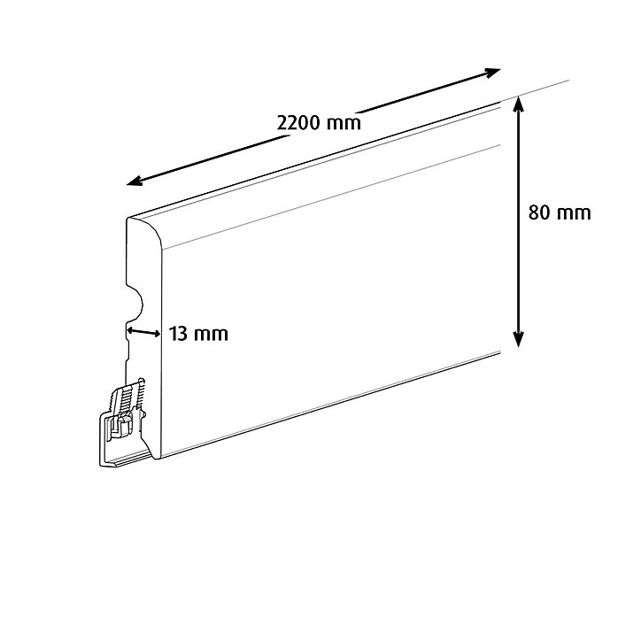 Plinthe MDF 220 x 8 cm Décor 180 bois naturel (vendue à la pièce)