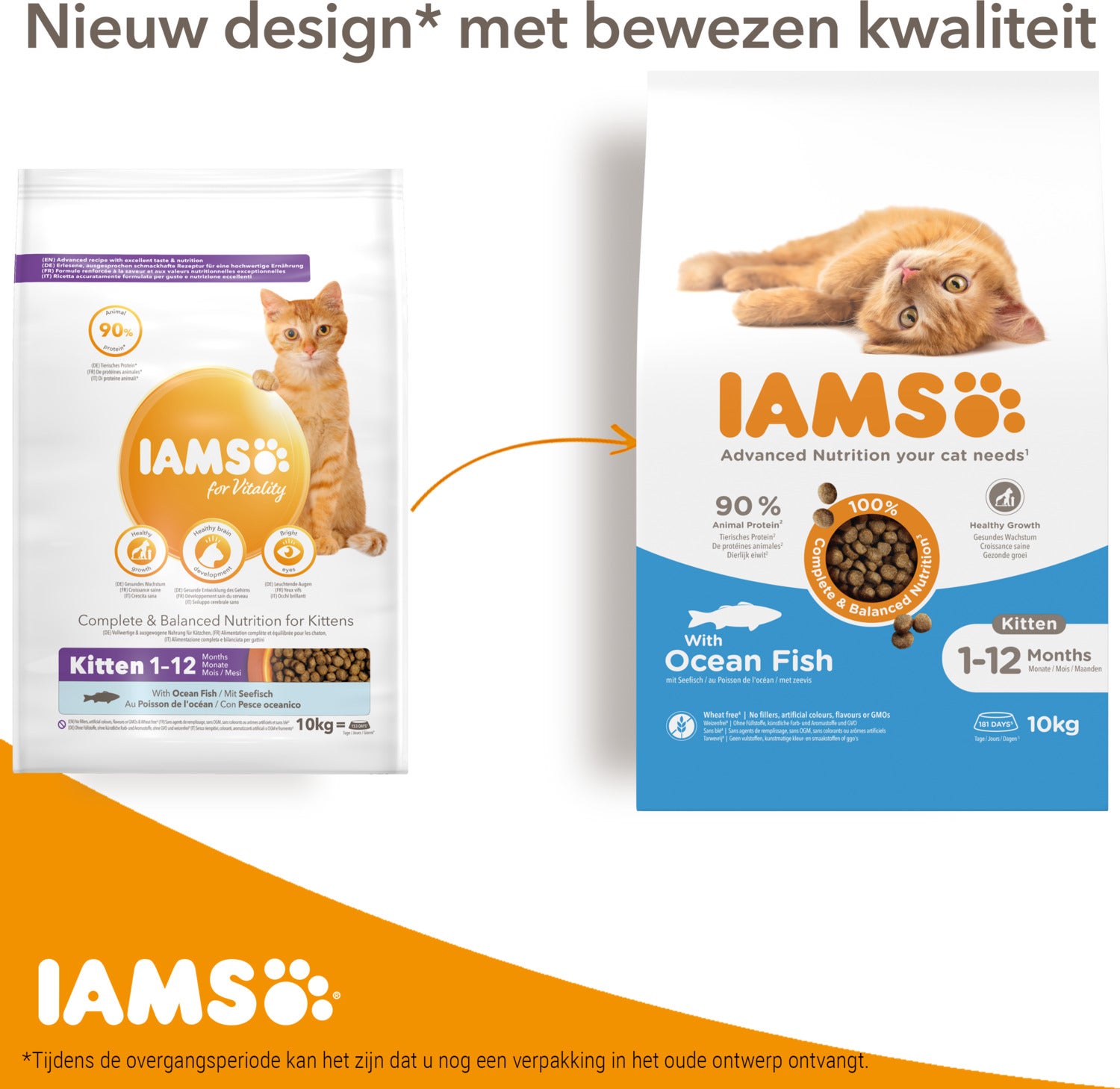 Iams for Vitality kattenvoer kitten vis 10 kg