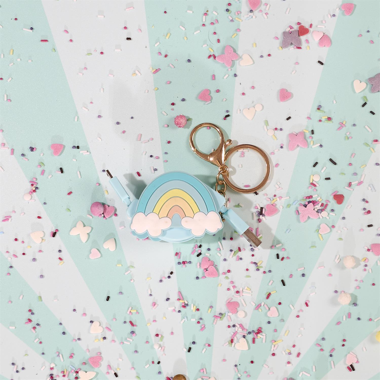 CABLE TYPE C RETRACTABLE ARC EN CIEL KAWAII