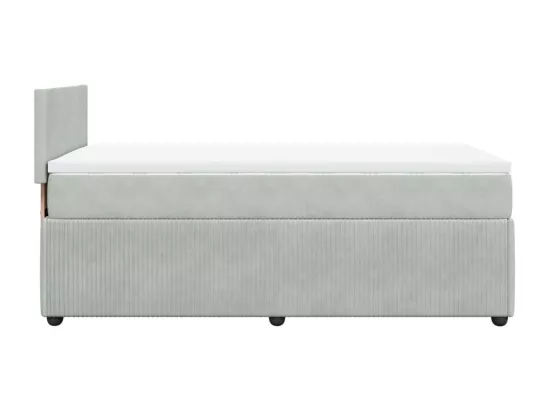 Sommier à lattes de lit et matelas Gris clair 90x190 cm Velours