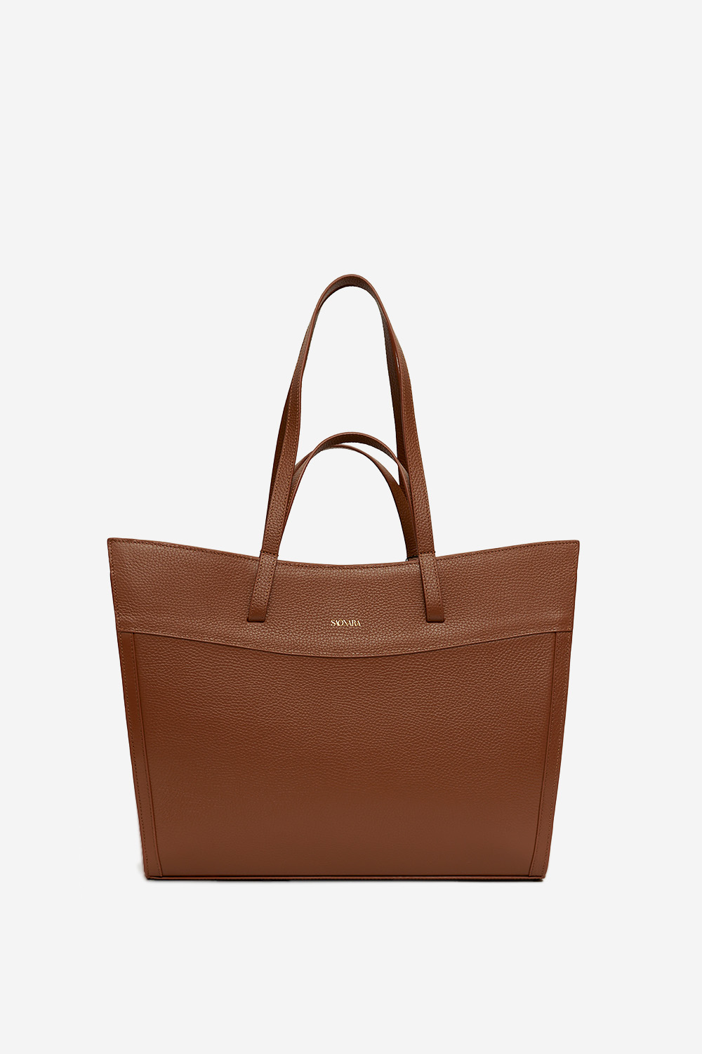 Shopping leather shoulder bag