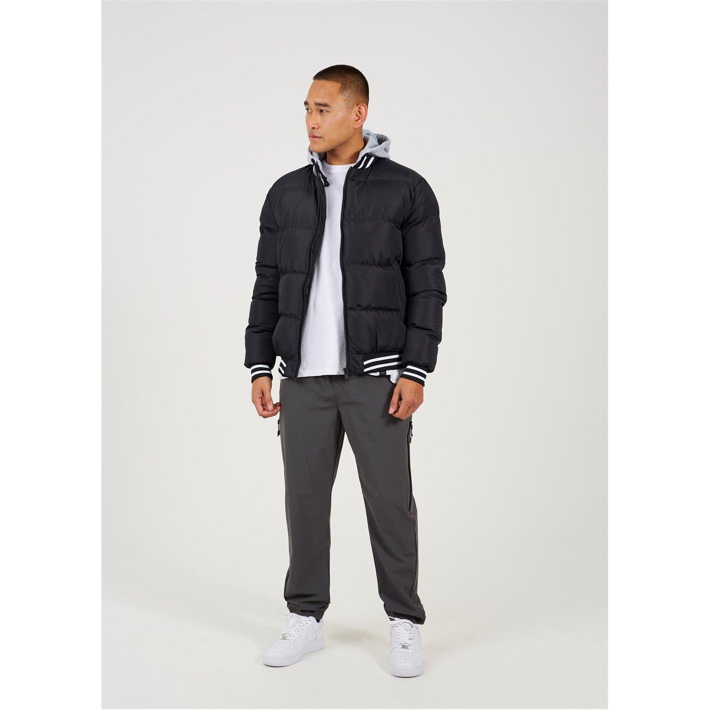 Brave Soul Hooded Padded Varsity Jacket