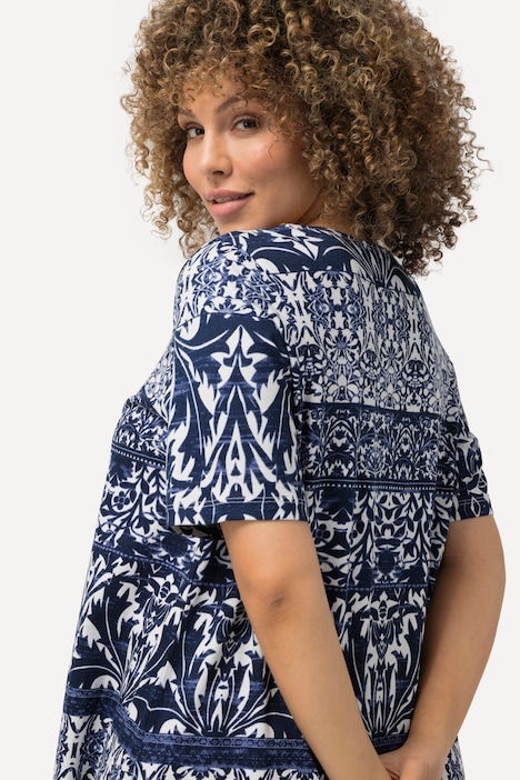 Longshirt, Classic, Carree-Ausschnitt, Halbarm