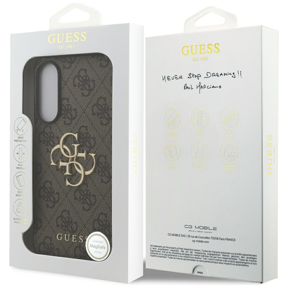 Samsung Galaxy S25 Edge Leder Hardcase Hülle 4G Big Metal Logo (GUHCS25E4GMGBR) - Braun