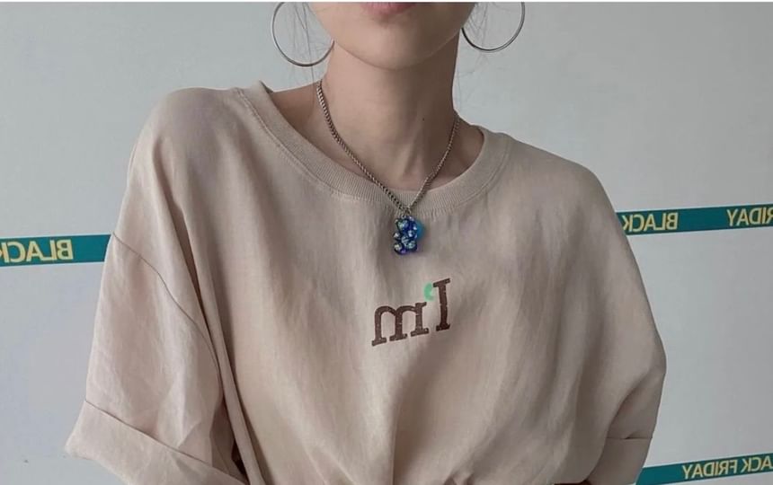 Coris - A-lijn T-shirtjurk met korte mouwen, trekkoord en split in de taille
