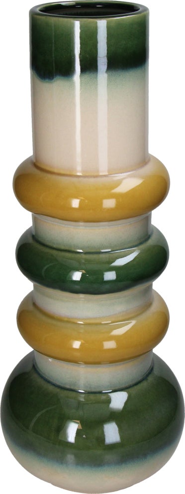 Vaas Artistic Strikes groen / geel / wit D 20 H 48,5 cm