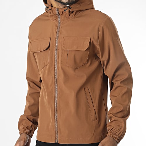 Veste Zippée Capuche Marron