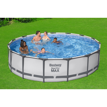 Bestway zwembad rond Pro Steel Max 457x107 cm met ladder en afdekzeil