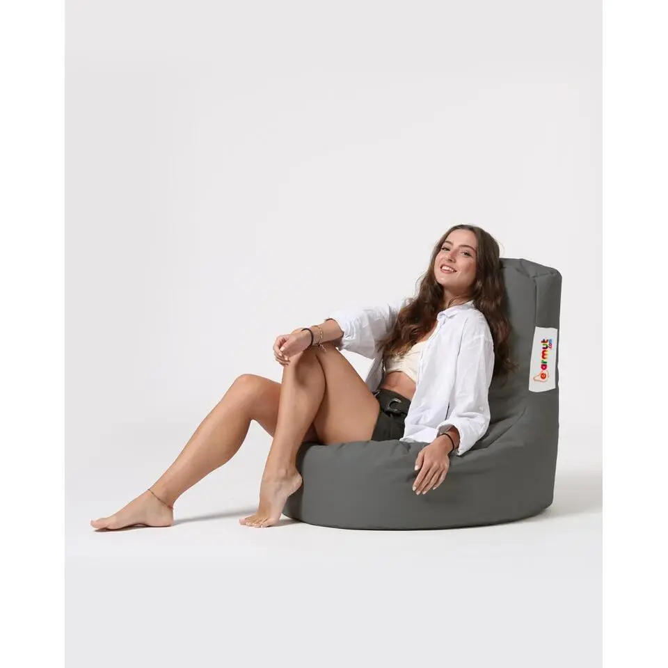 Emob Tuin Zitzak van Atelier Del Sofa - Waterdicht, Hoge Dichtheid, Donkergrijs