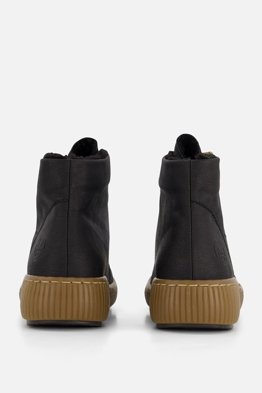 Rieker Veterboots zwart Nubuck