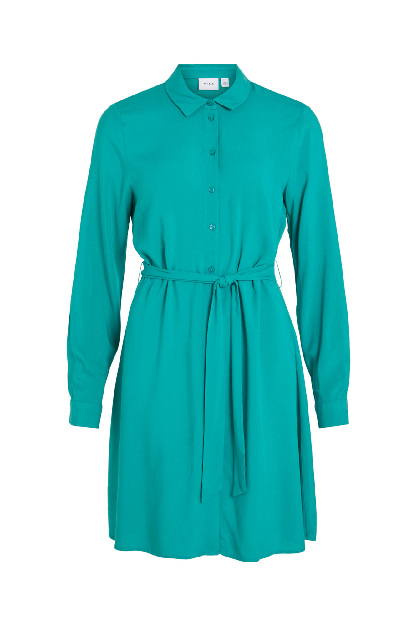 Vestido camisa de manga comprida - Verde