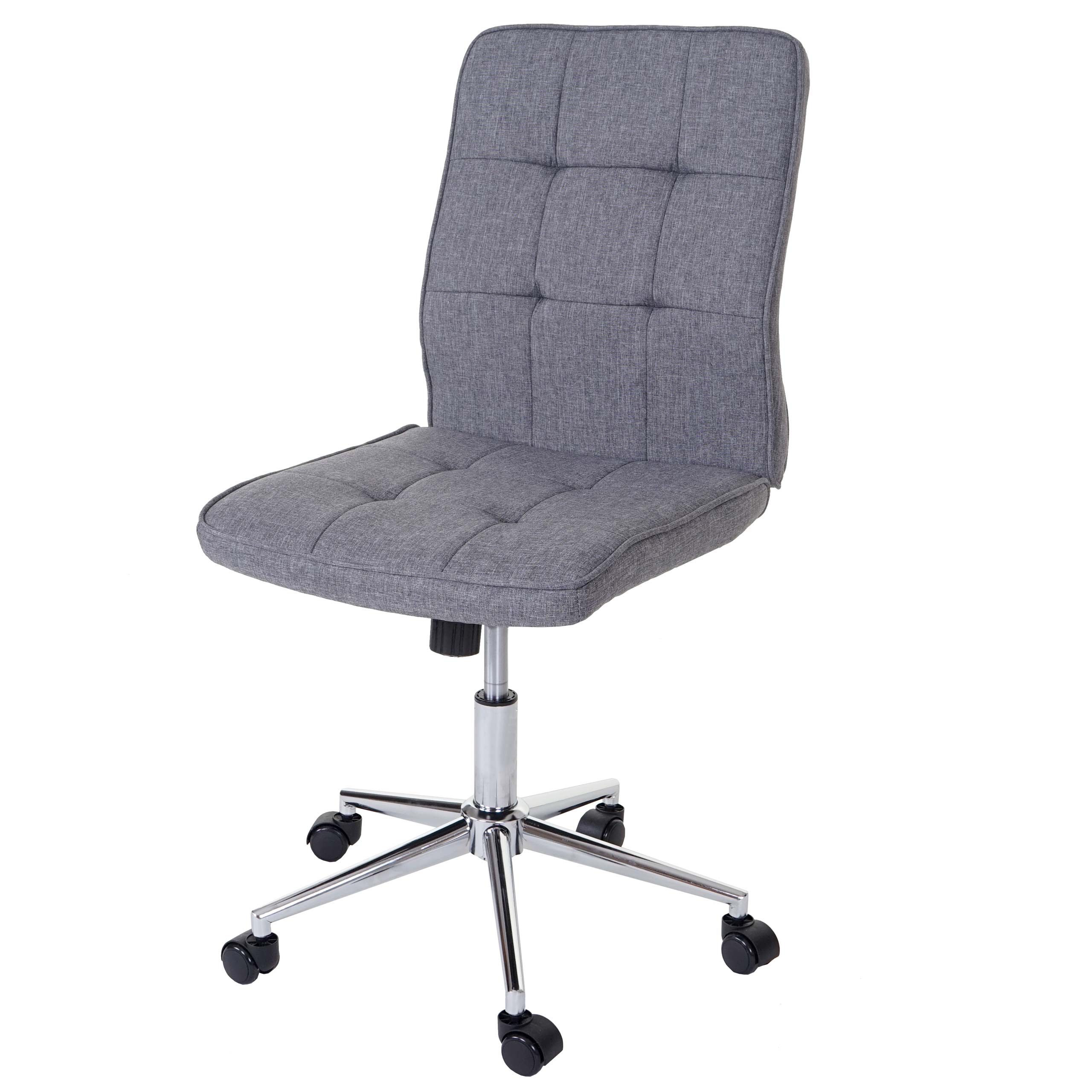 Bürostuhl MCW-K43, Drehstuhl Arbeitshocker Schreibtischstuhl, Textil grau