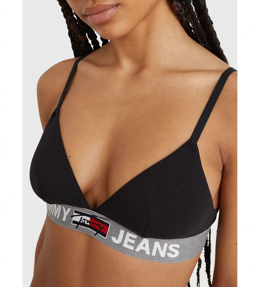 Sutiã Tommy Hilfiger sem bojo com faixa inferior, preto