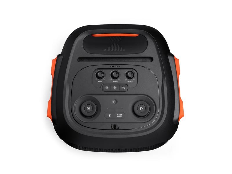 JBL Bluetooth Speaker Partybox 710 Schwarz Party-Lautsprecher mit kraftvollem Sound (800 W RMS ), eingebauter Beleuchtung und spritzwassergeschütztem Design Merkmale