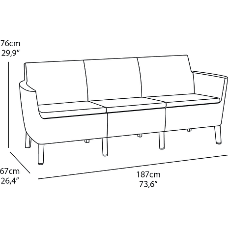 Salemo 3 pers. Loungesofa antracit