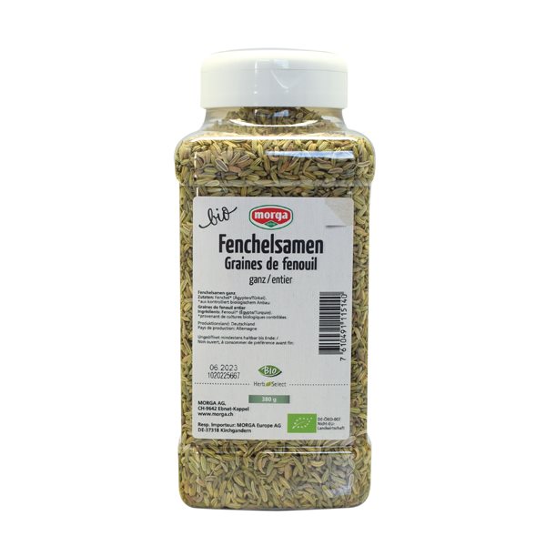 MORGA Gewürz Fenchelsamen ganz Bio Ds 380 g