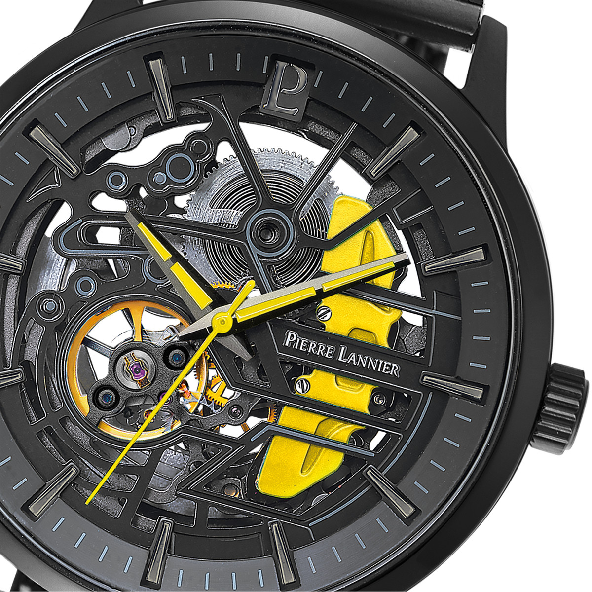 Montre PIERRE LANNIER Paddock homme automatique bracelet cuir noir