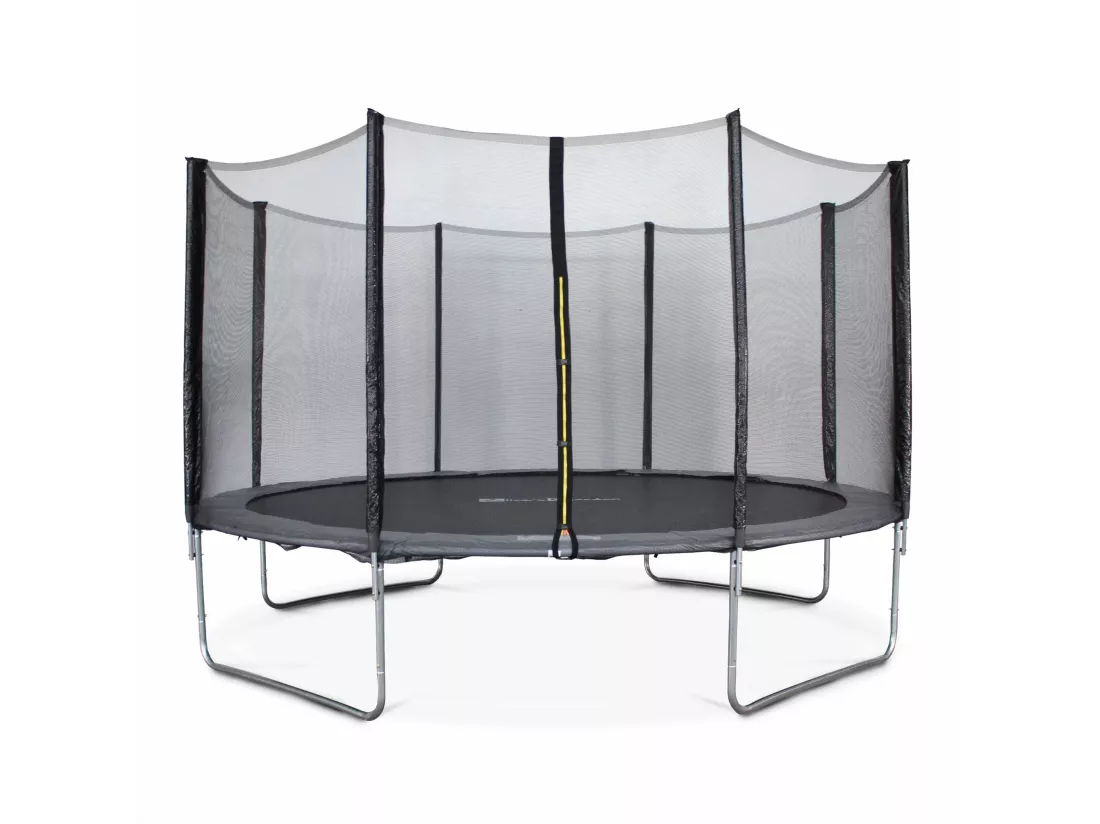 Trampoline rond Ø 400cm gris avec son filet de protection - Mercure - Trampoline de jardin 400 cm 4m| Qualité PRO. | Normes EU