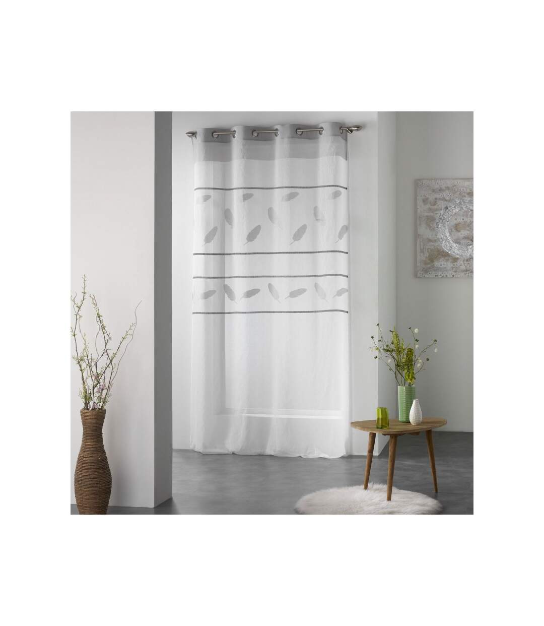 Paris Prix - Rideau Voilage teora 140x260cm Gris