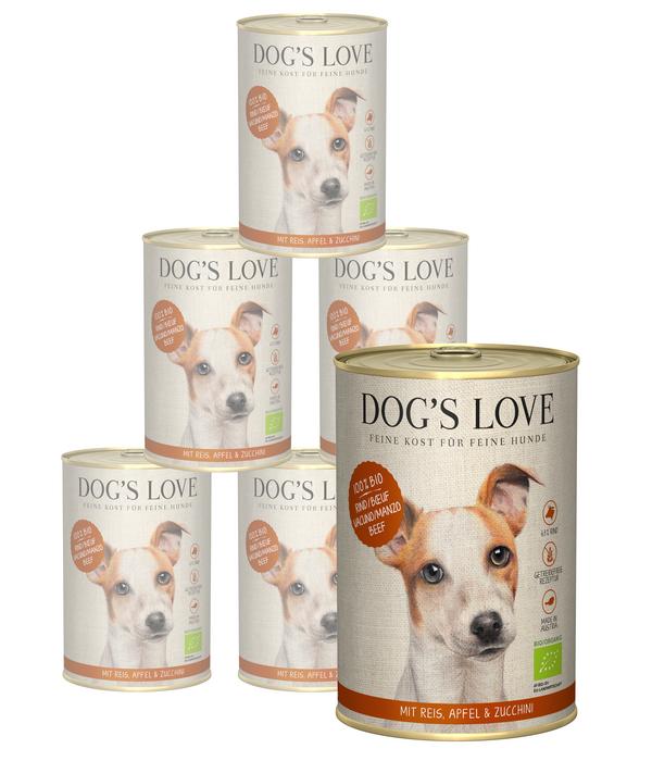 DOG'S LOVE Nassfutter für Hunde Bio, 6 x 400