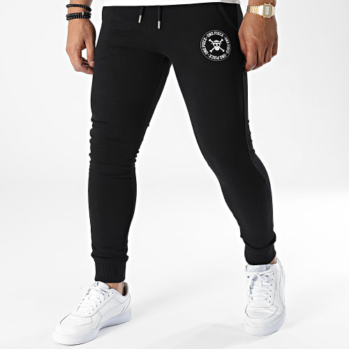 Pantalon Jogging Ecusson Noir Blanc