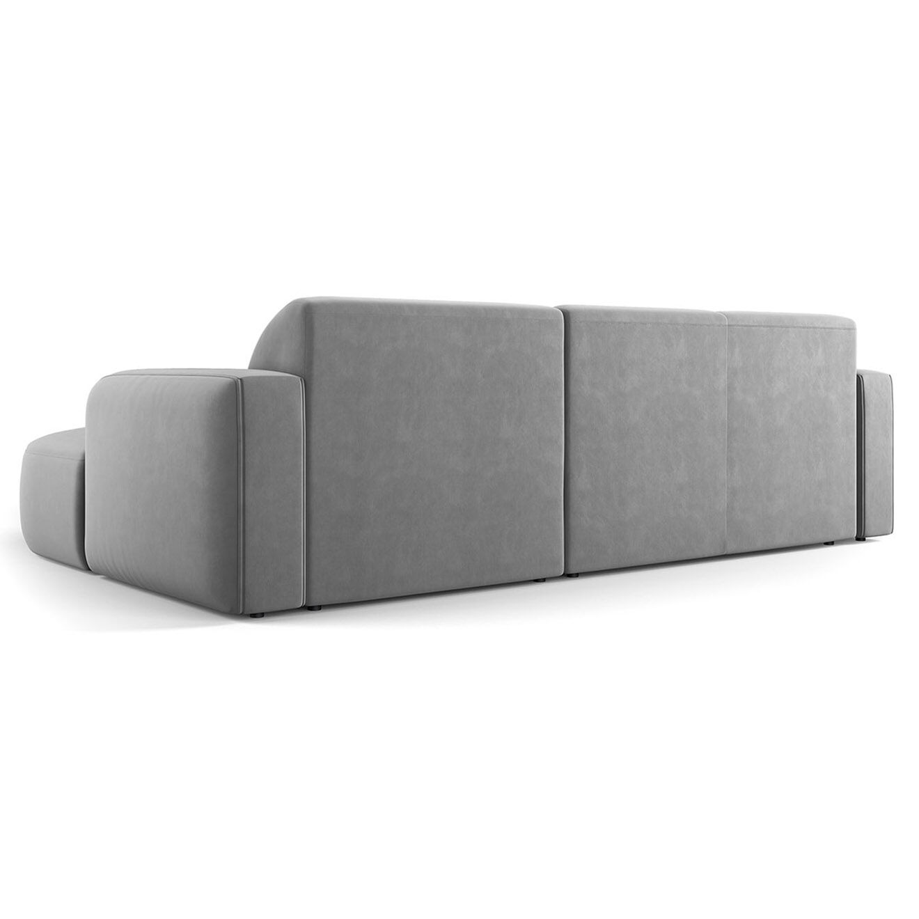 Mazzini Sofas Canapé d'angle droit Velours Jasmin 4 Places gris - 250x170x72 cm