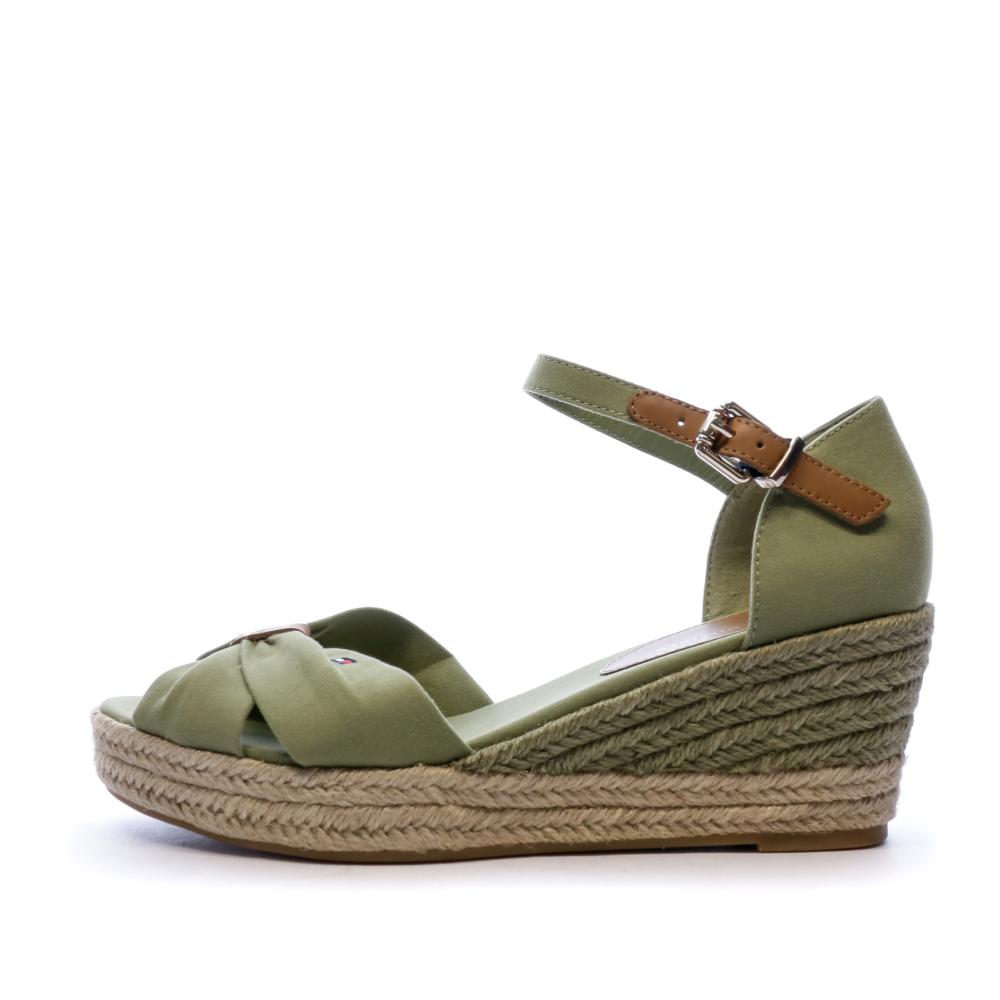 Tommy Hilfiger Sandales Compensées Kaki femme Tommy Hilfiger