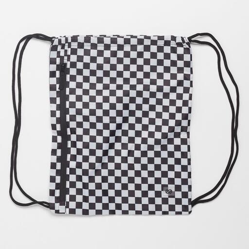Mochila prateada com cordão