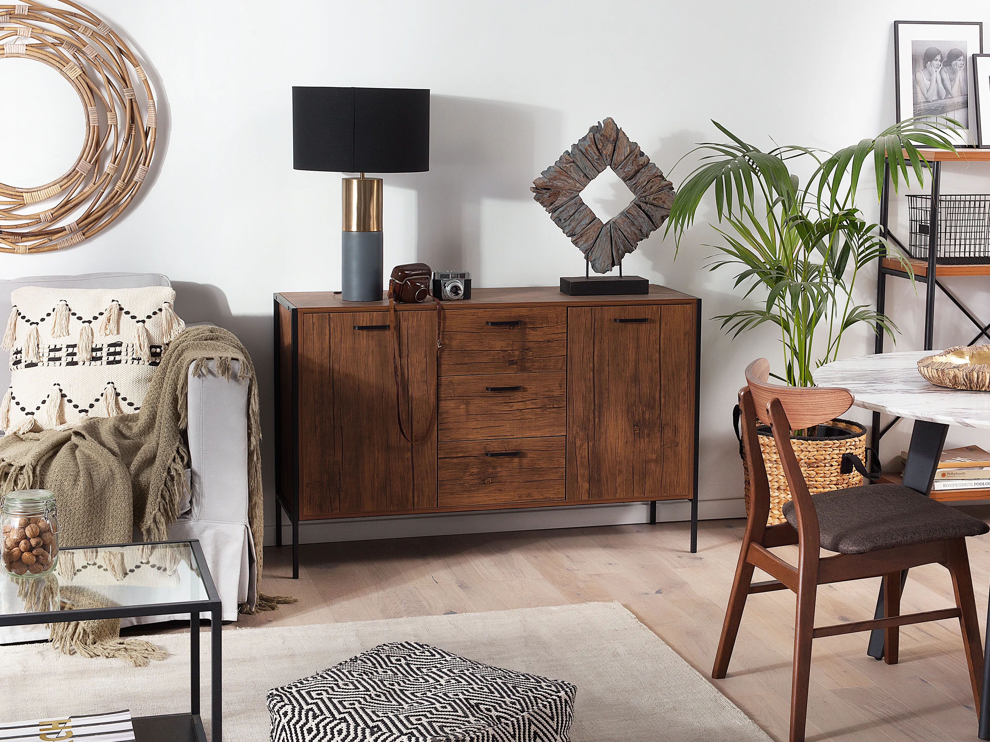 Dressoir met 2 deuren TIFTON Donkerbruin