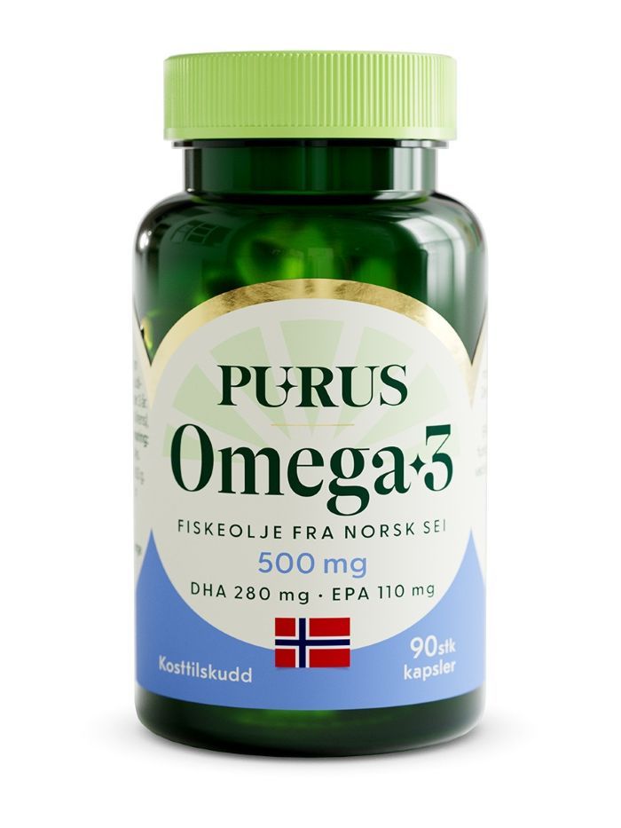 Purus Omega-3 Fiskeolje fra sei 500 mg