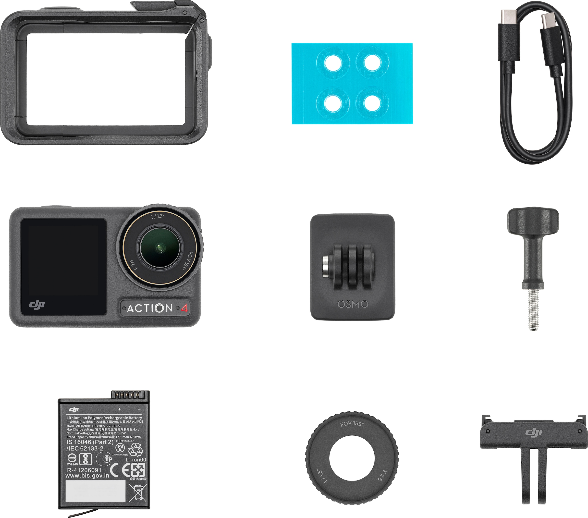 DJI Camcorder »Osmo Action 4 Standard Combo« 4K Ultra HD Bluetooth