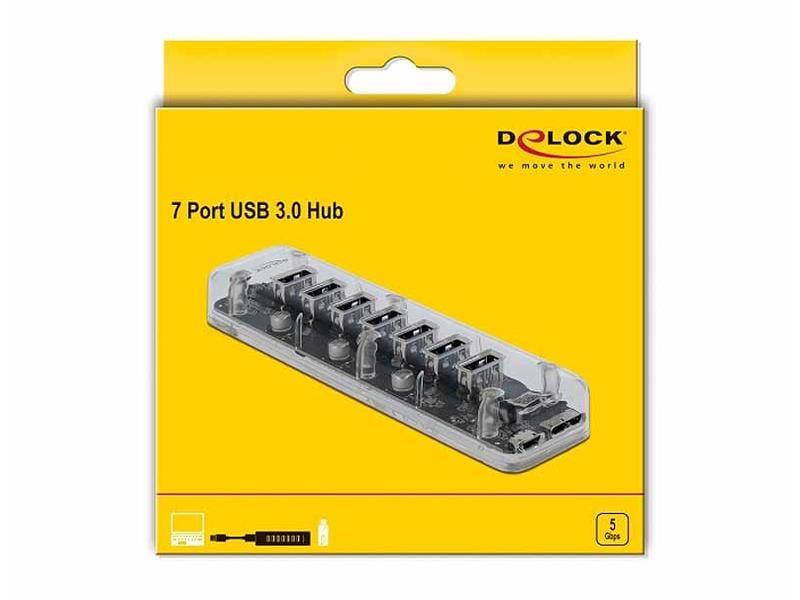 Delock USB-Hub 64088 USB 3.0 - 7x Typ-A 7-Port-USB-Hub