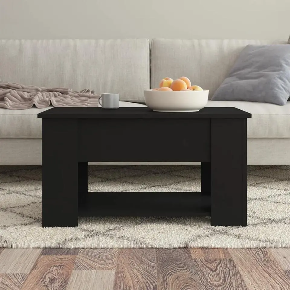 vidaXL - Salontafel - Zwart - Bewerkt hout - 79 x 49 x 41 cm