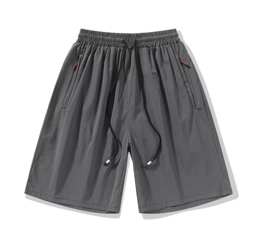 Dukakis - Effen shorts met trekkoordtaille