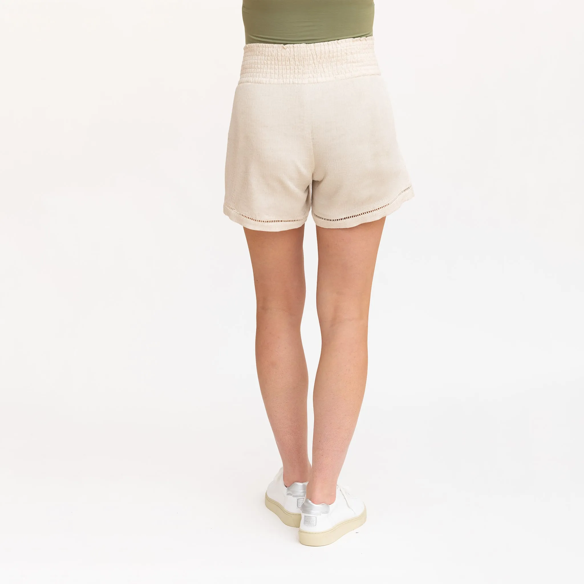 Bella Maternité Short Mélange Lin Beige