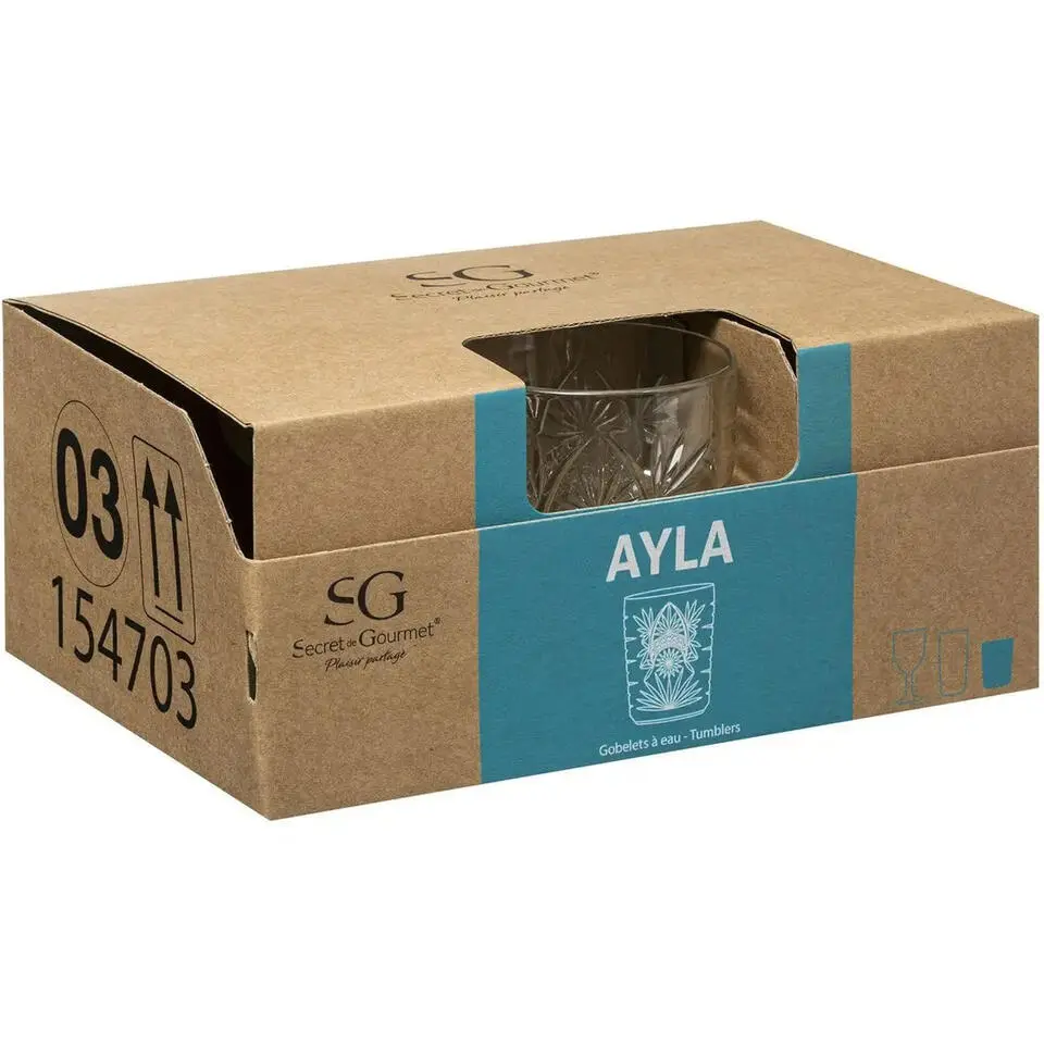 Secret de Gourmet Water/sap glazen - 6x st - 350 ml - Ayla