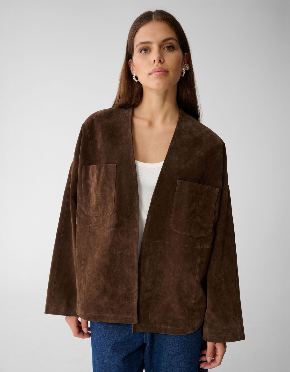 Relaxed Fit Suede Jack Bruin By Mieke