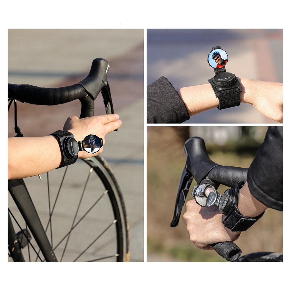 360° Universal Fahrrad Klapp Rückspiegel Velo Spiegel Armband - Schwarz