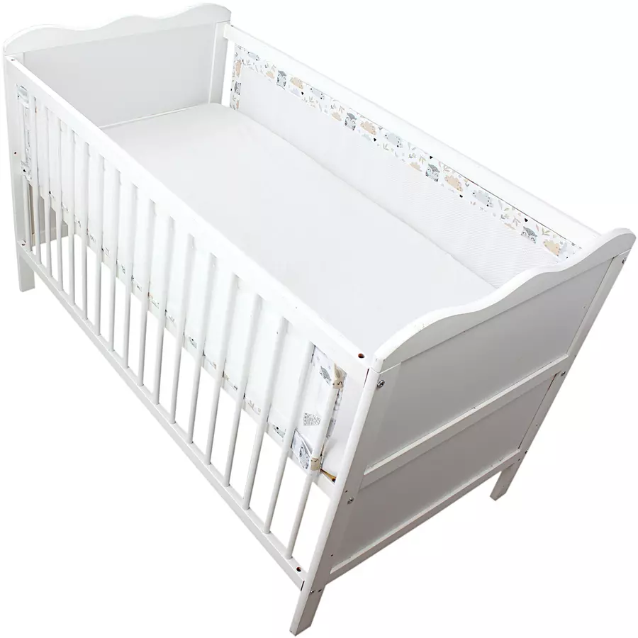 TupTam Nestchen für Babybett Gitterstäbe 3D Mesh 2er Pack beigegrau