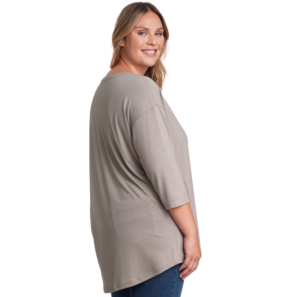 Gina Benotti Damen Longshirt im schlichten Dessin beige