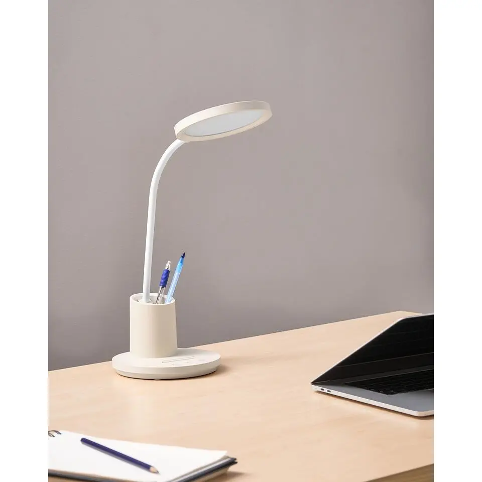 VELA - Bureaulamp LED - Lichtbeige - Synthetisch materiaal