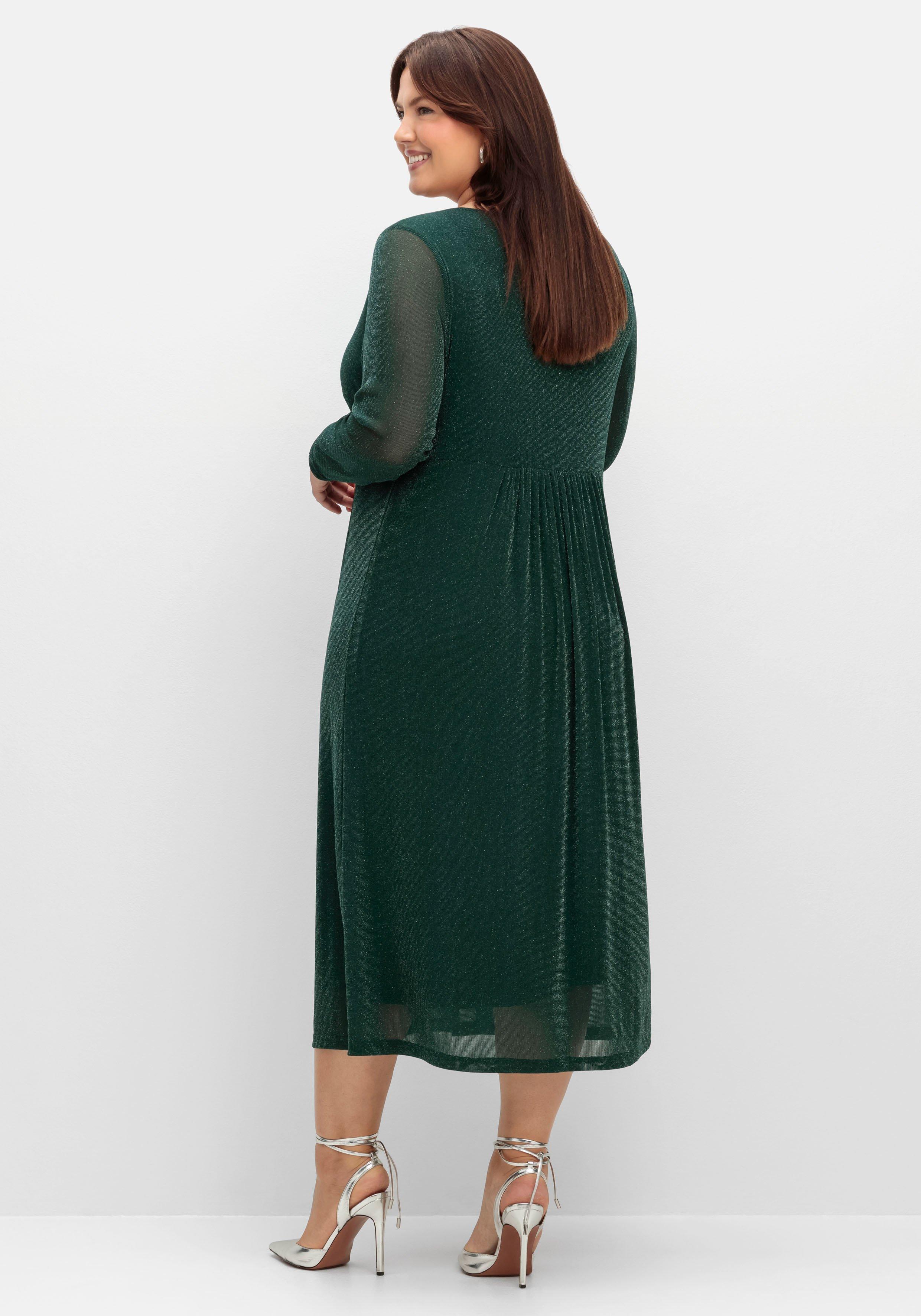 Abendkleid mit Mesh und Effektgarn
